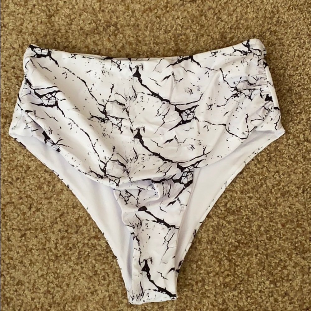 Zaful Bikini Bottom White Marble Small
